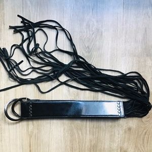 MaxMara Patent Leather & Suede Fringe Runway Belt